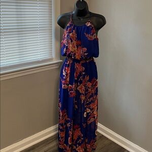 Sweet Storm Blue and Orange Floral Dress